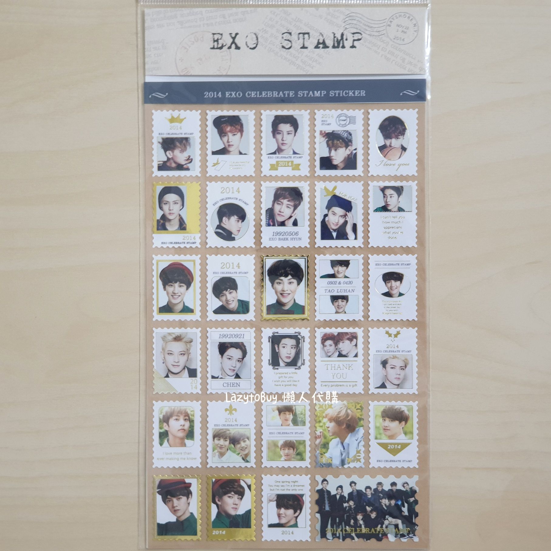 【全新】EXO非官方周邊 郵票貼紙組 Stamp Sticker
