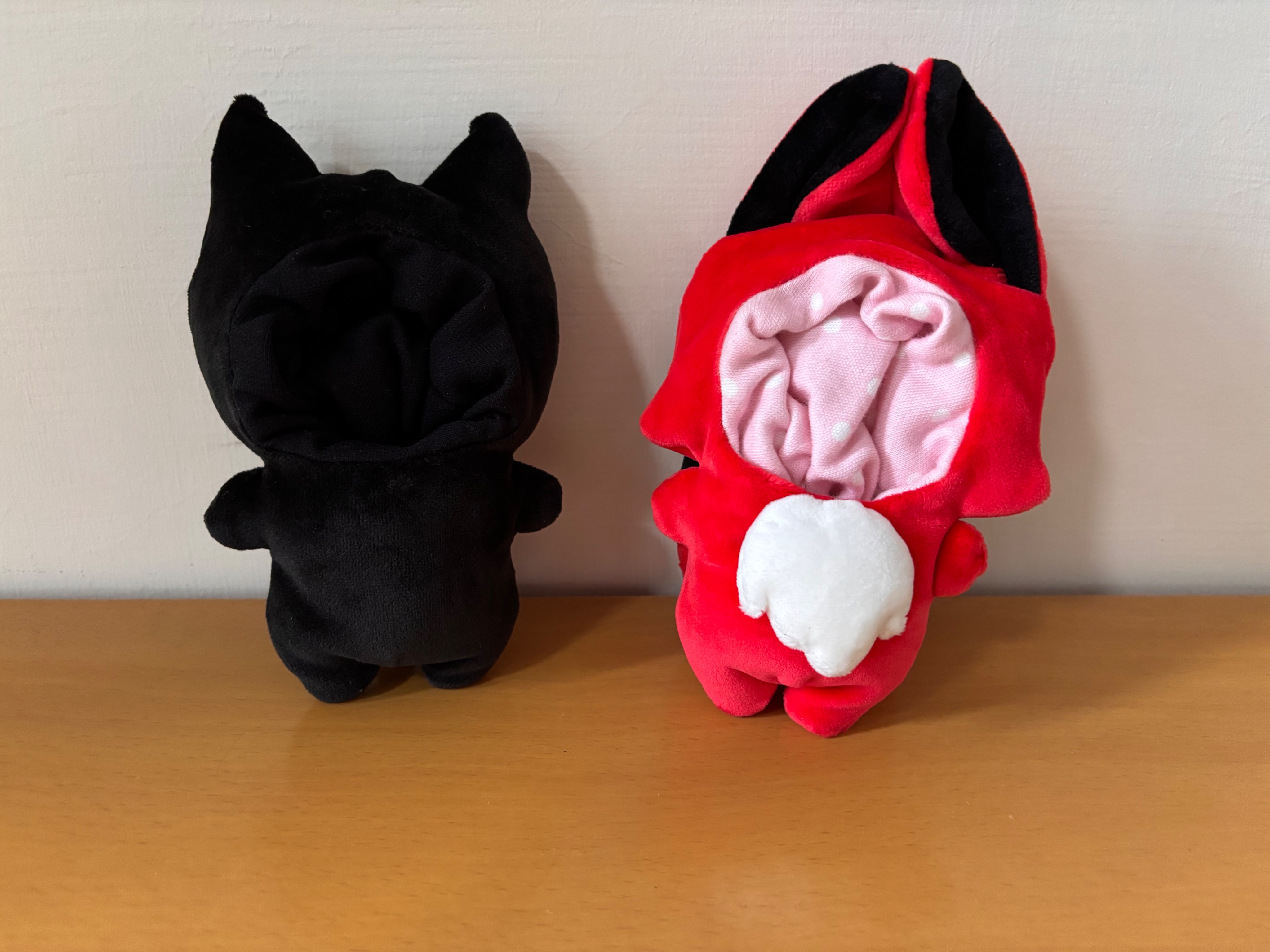 黑貓、紅狐玩偶裝（景品娃尺寸）