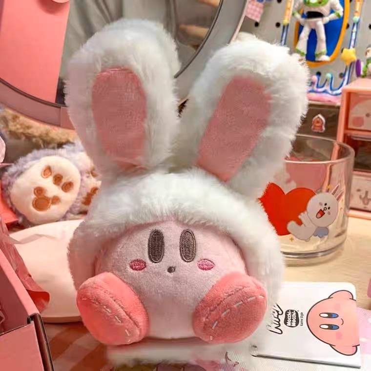 毛絨絨卡比兔耳朵 鑰匙圈 吊飾