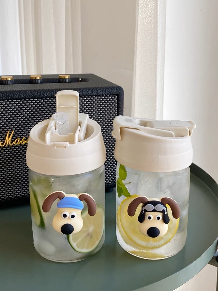 超級可愛的DIY酷狗玻璃水壺🐶 兩用水壺