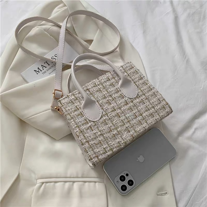 高級質感金絲小方包