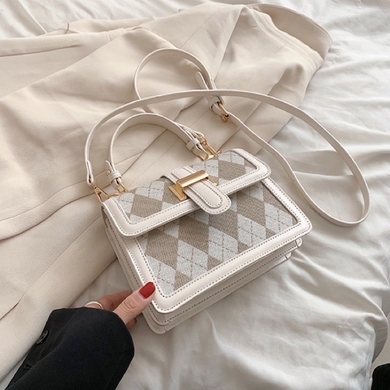 英倫風菱格小方包