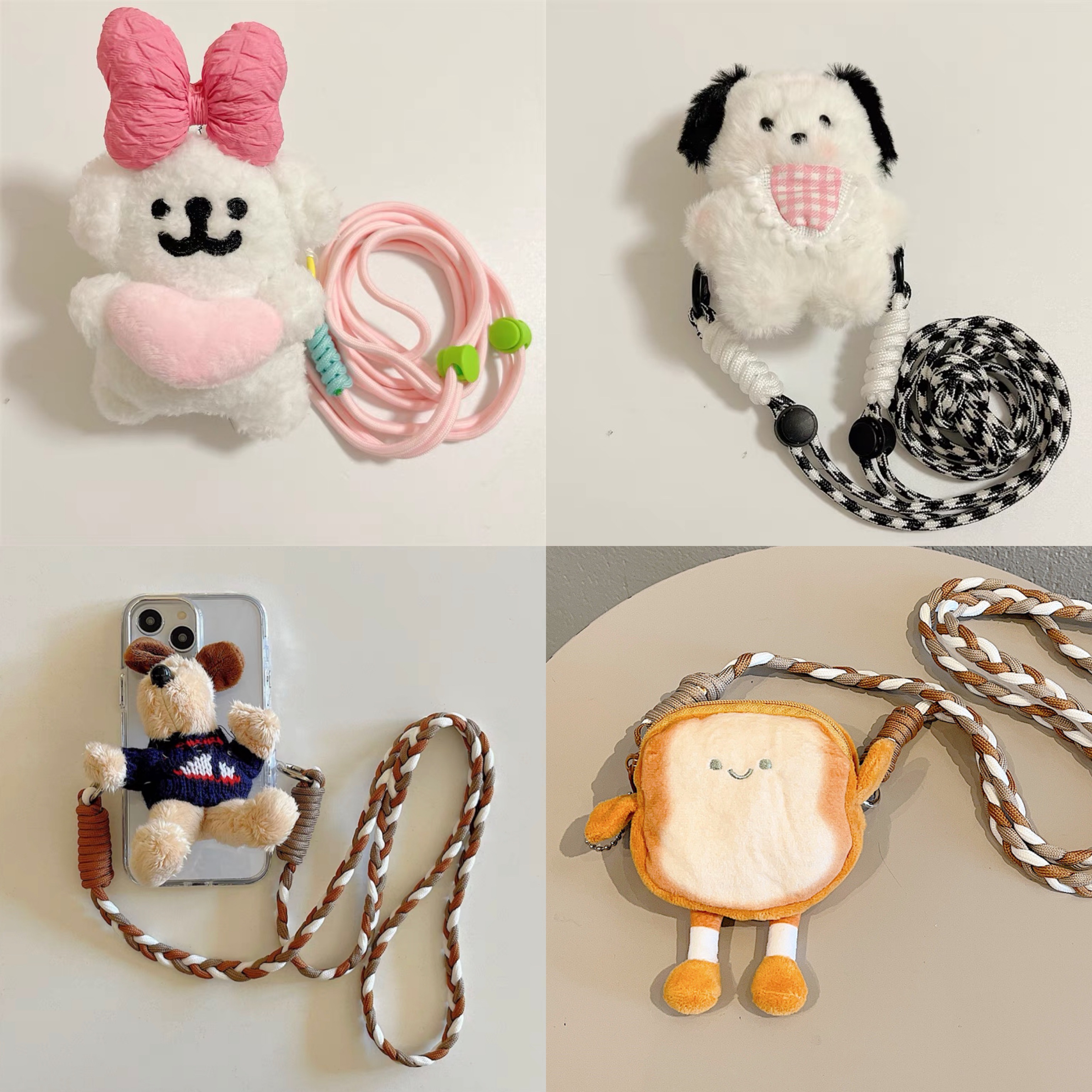 卡通手機掛繩+背夾