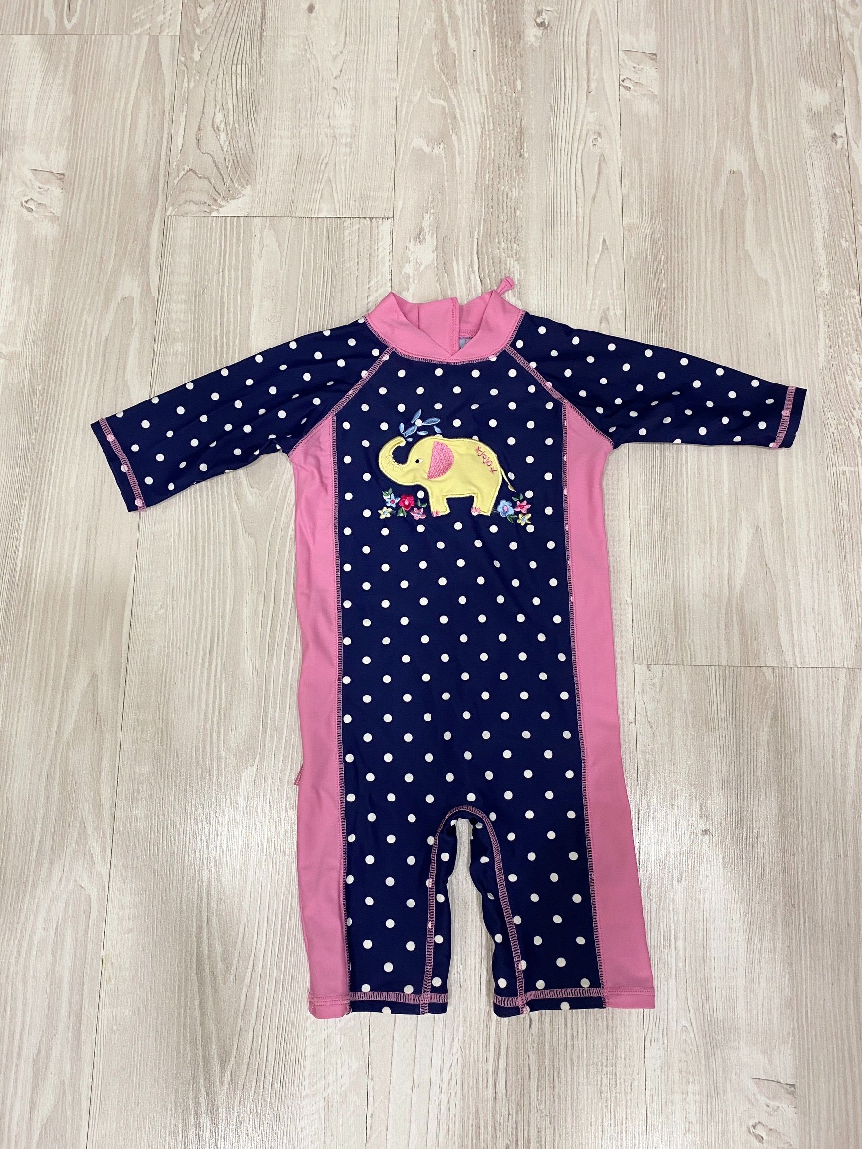 jojo maman bebe長袖連身泳衣1-2y