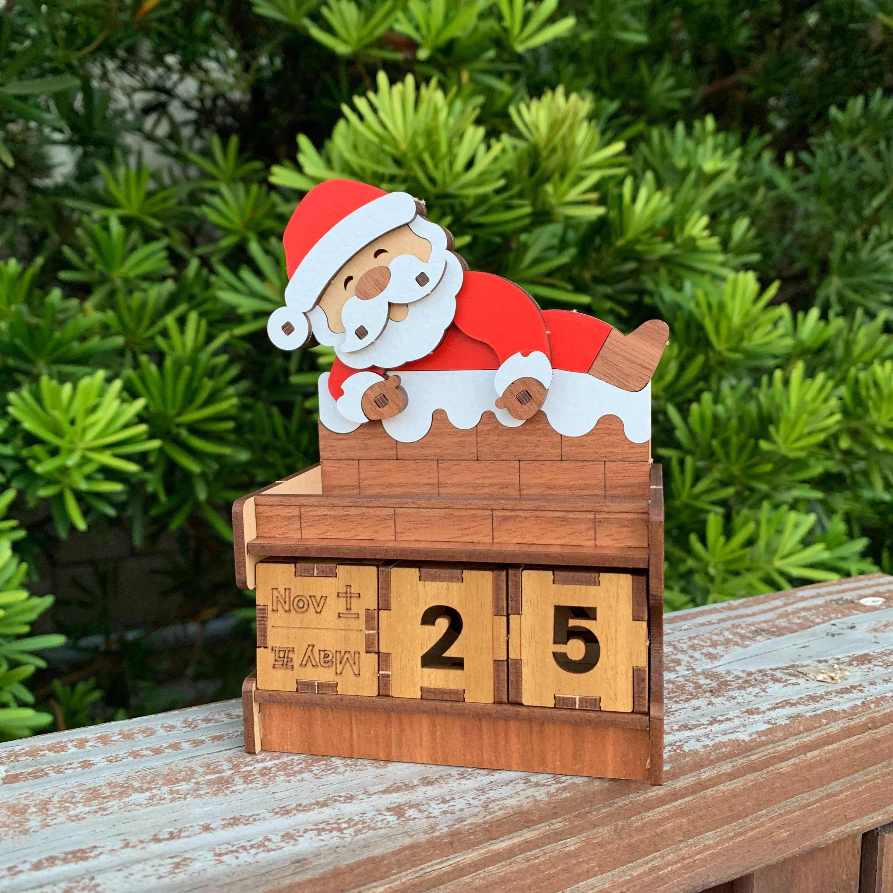 【聖誕禮物】聖誕老人 爬煙囪 造型 萬年曆 禮盒 DIY 手做 材料包