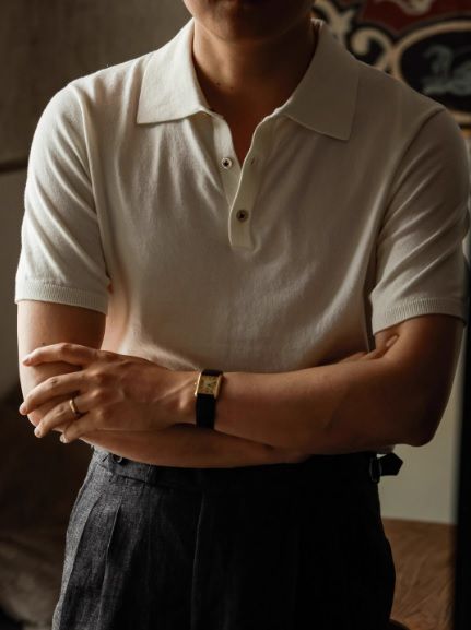 UG質感紮實夏季精梳棉鷹爪貝殼扣馬球高定工藝剪裁復古商務休閒紳士男士短袖上衣/Polo衫