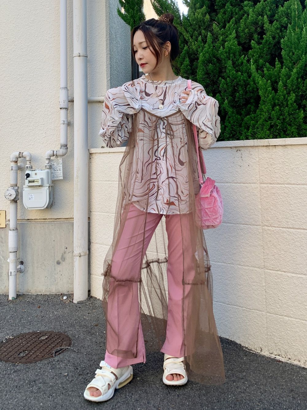 🇯🇵 空運款 幾何暈染圓領寬鬆上衣 編號JP7