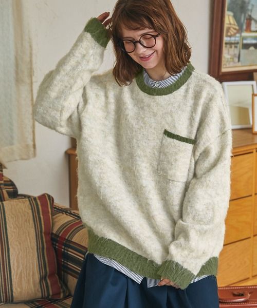 🇯🇵 空運款 男女通穿款撞色針織上衣 編號JP13