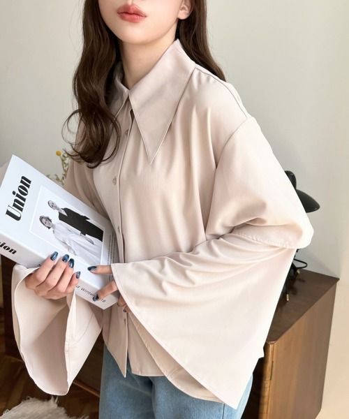 🇯🇵 空運款 小巫師翻領雙層喇叭袖襯衫上衣 編號JP14