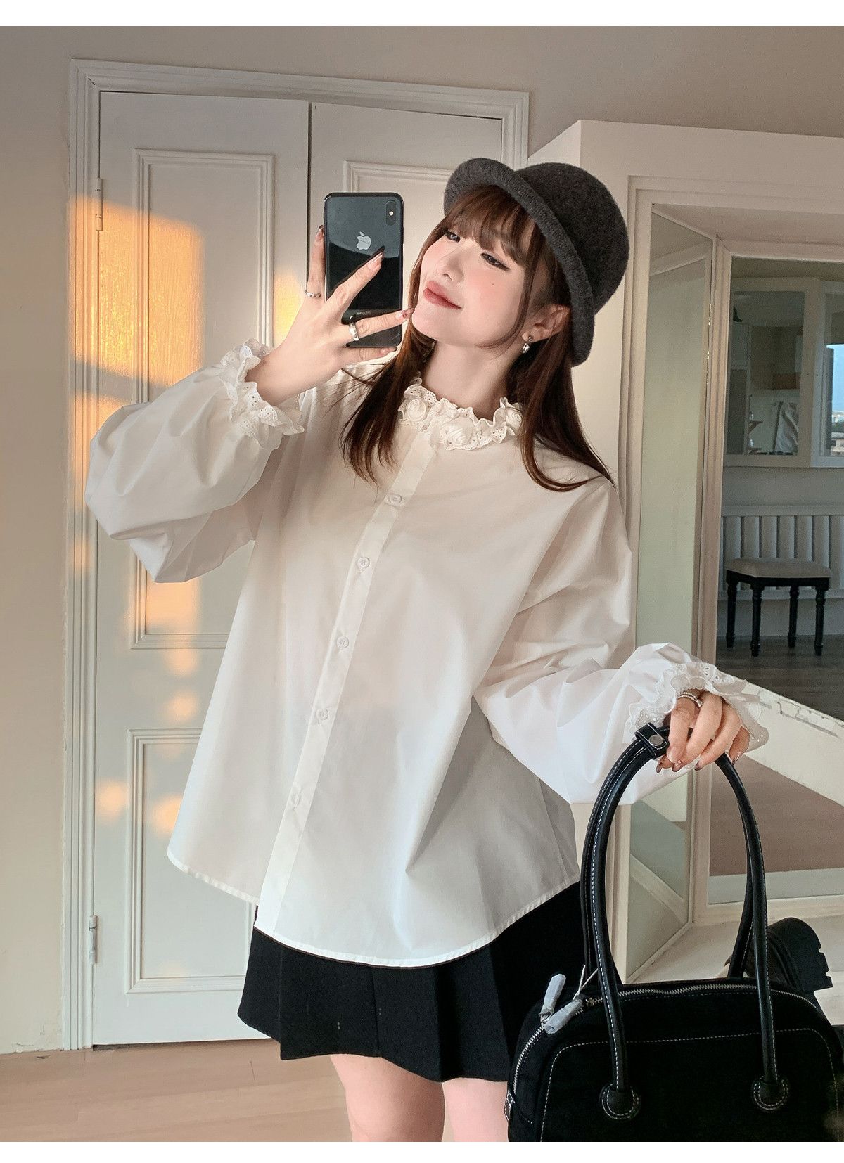 預購 玫瑰造型感襯衫