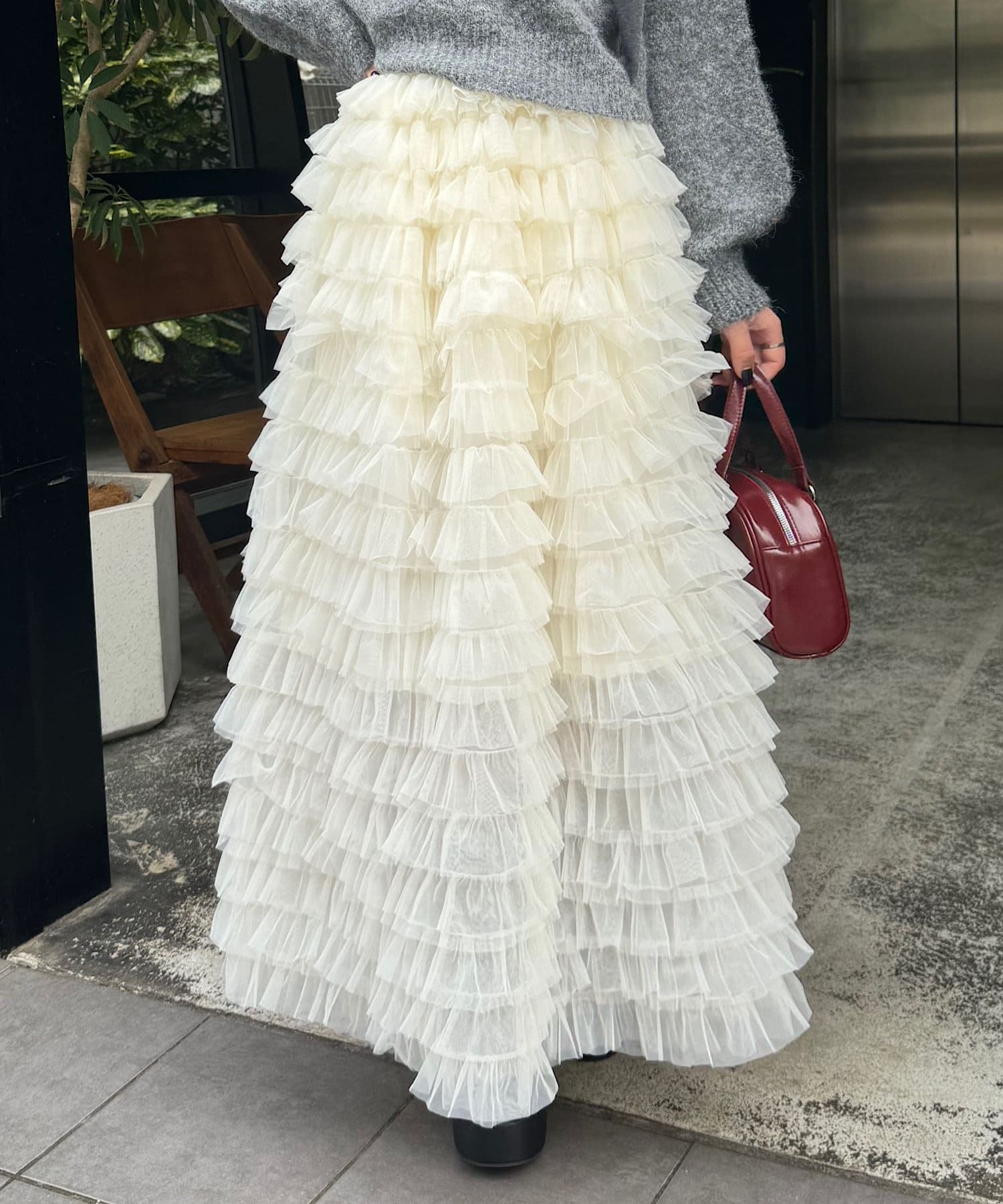 日本空運  Chico日系網紗千層蛋糕長裙