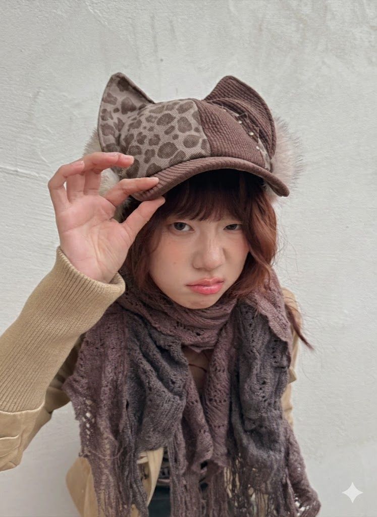 預購 豹紋小狗帽