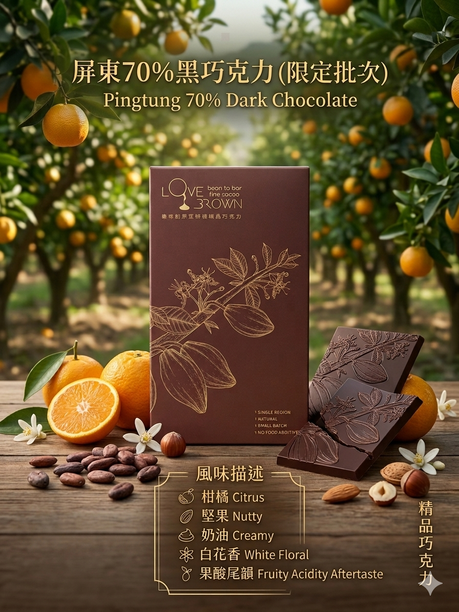 屏東70%黑巧克力 Pingtung 70% Dark Chocolate