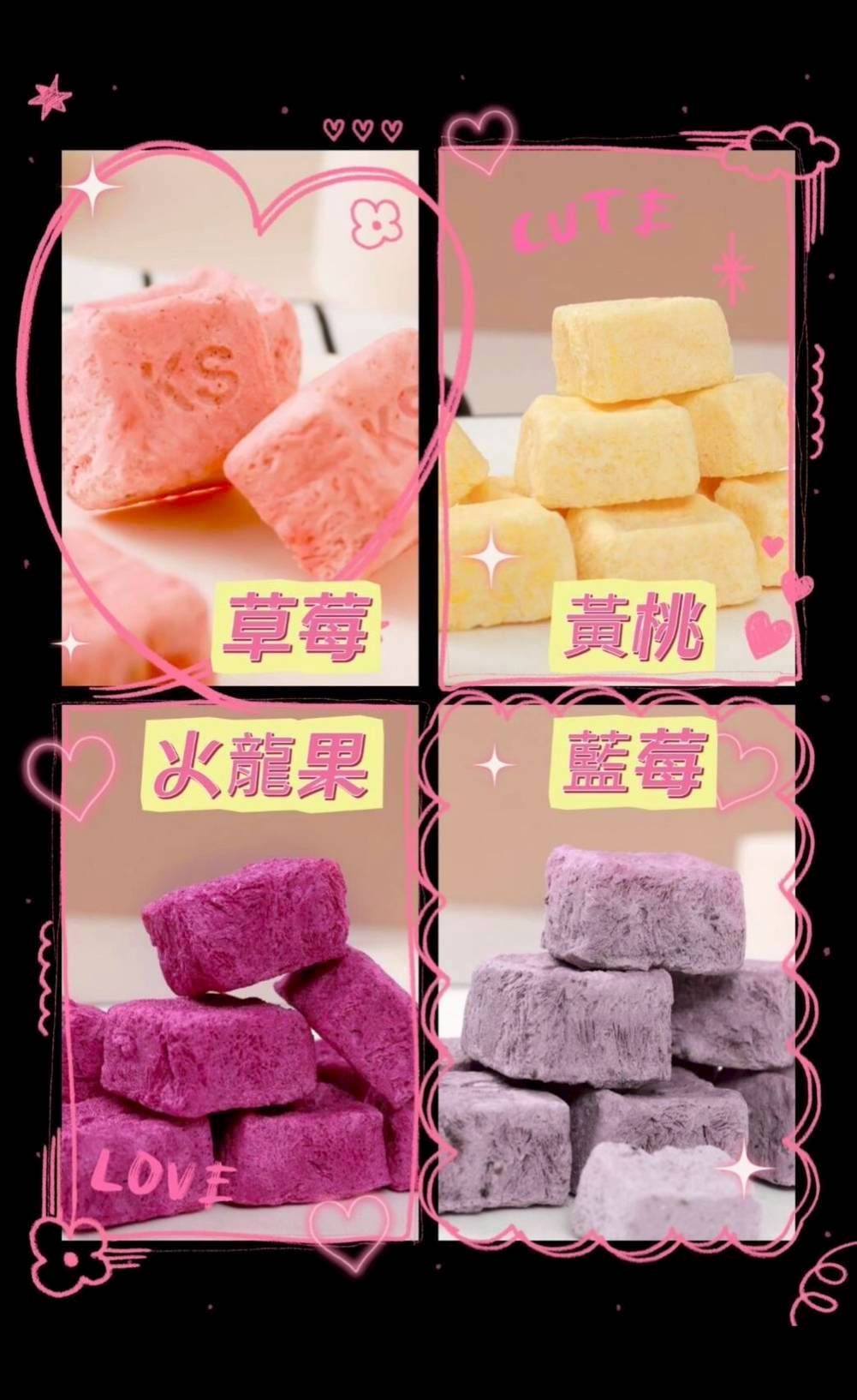 綜合水果凍乾酸奶塊（100g）