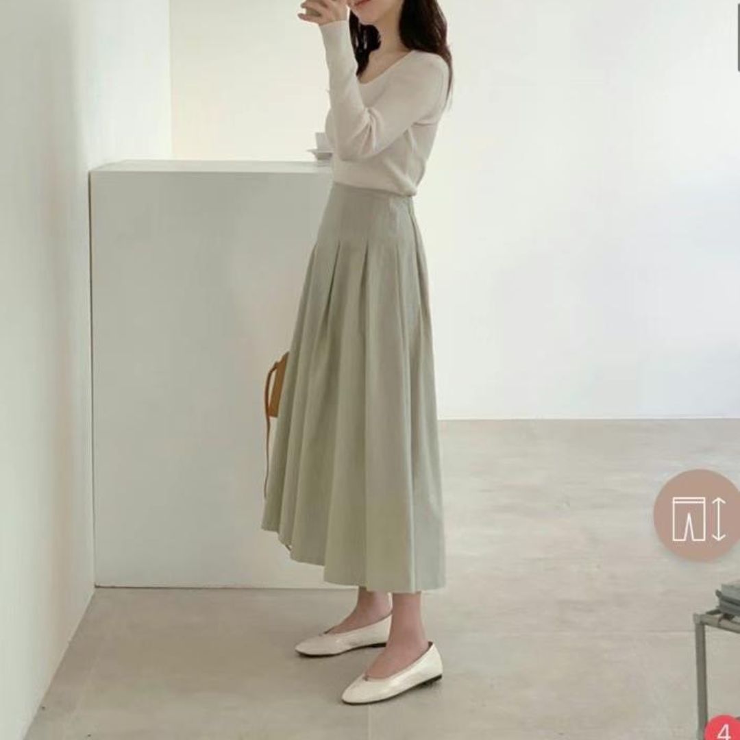 東大門連線款-挺版鬆緊打摺圓裙