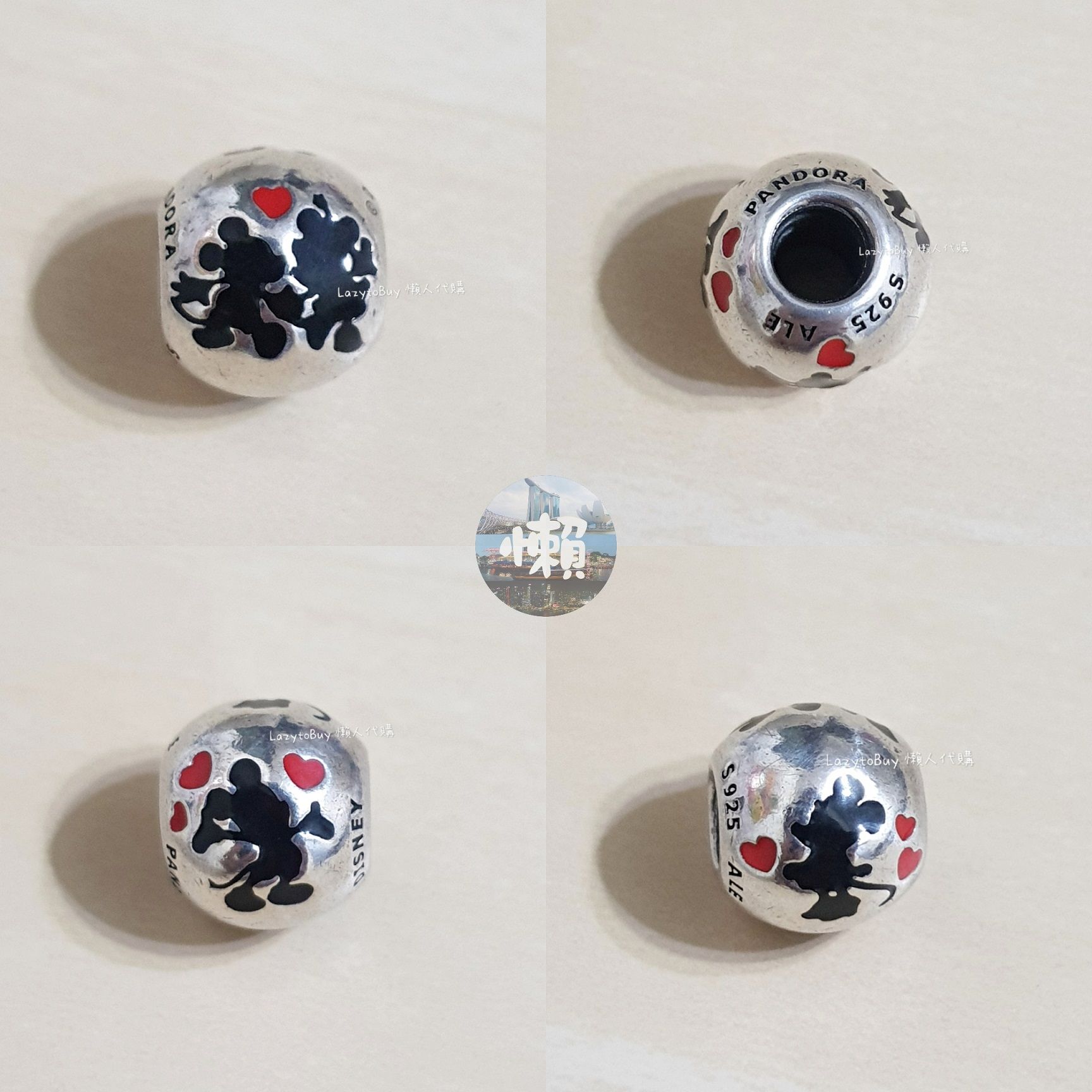 【二手絕版】PANDORA潘朵拉 925銀 米奇米妮 串珠 串飾 情人節限定款 官方正品