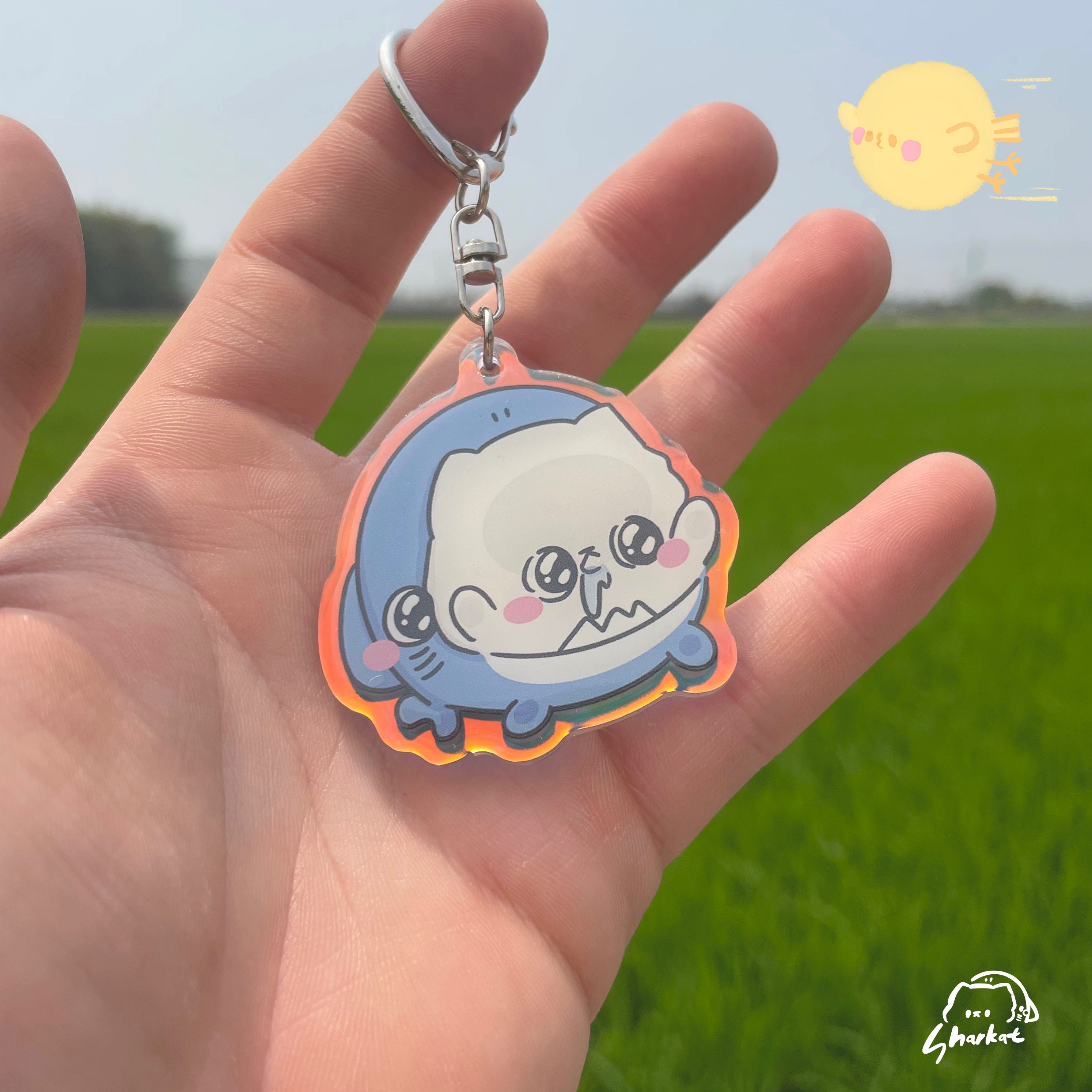 《鯊貓喵喵喵》✧*鯊貓ㄉ吊飾✧*｜閃膜滴膠壓克力吊飾