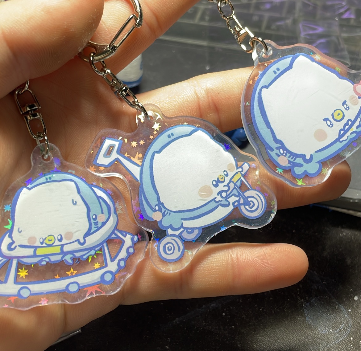 《鯊貓喵喵喵》✧*鯊貓寶包吊飾✧*｜閃膜壓克力吊飾