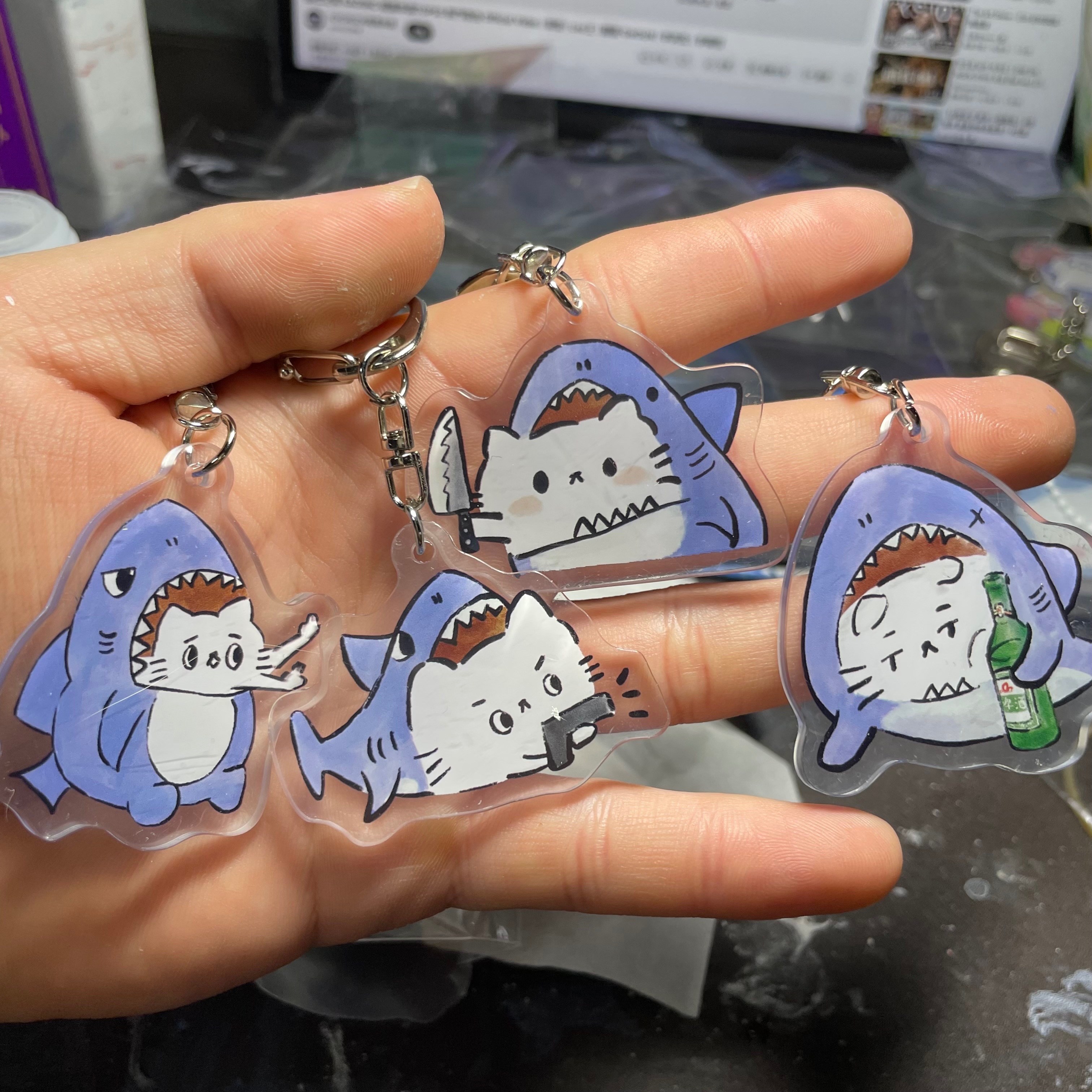 《鯊貓喵喵喵》✧*初代吊飾✧*｜一般壓克力吊飾