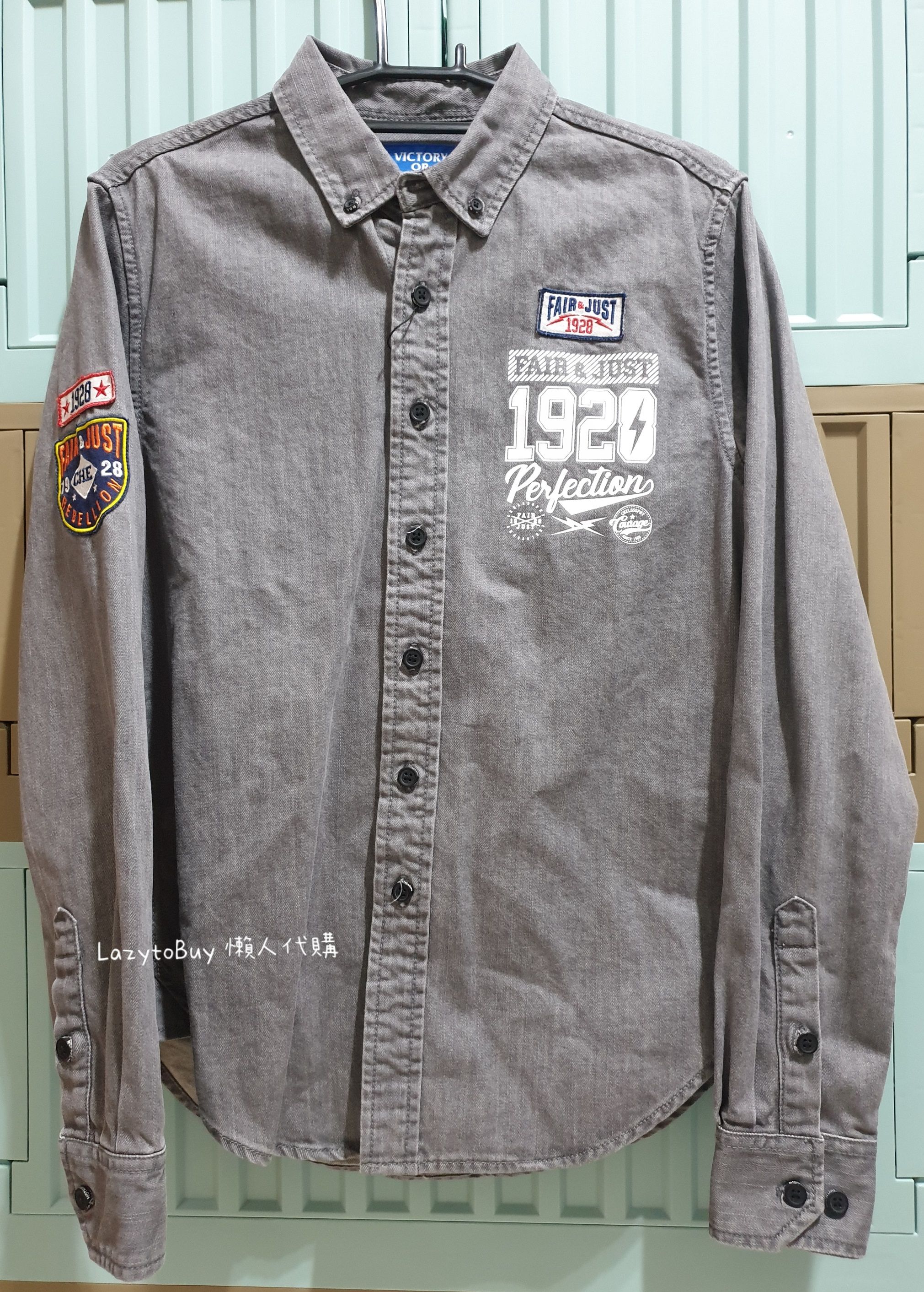 【全新】BSX 襯衫 中性款 黑色牛仔襯衫 長袖 牛仔黑 無腰身 VON 含吊牌（已絕版）