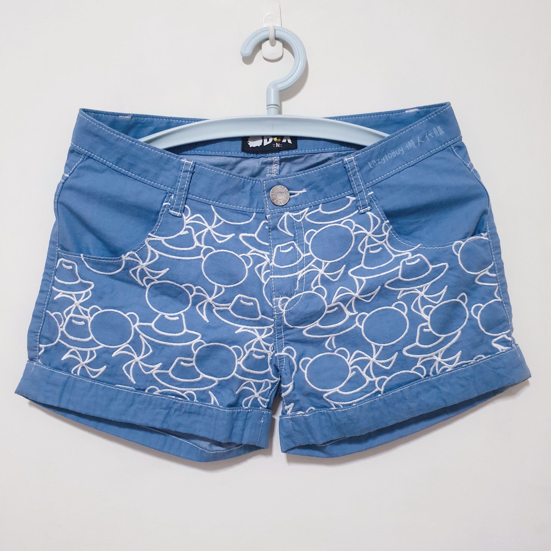 【二手】BSX 小熊短褲 藍色 褲子 卡通 官方正品（已絕版）