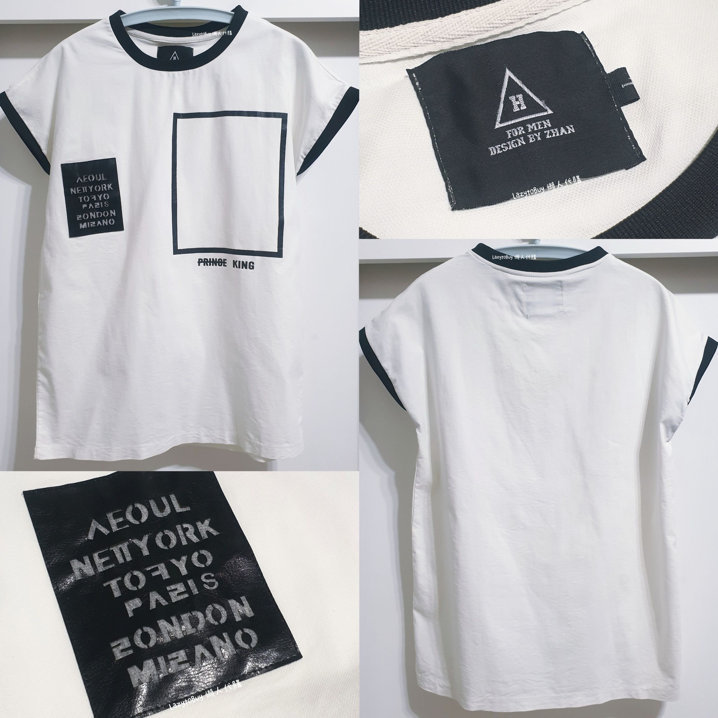 【二手】H 白色短T 短袖 城市衣 落肩 潮服 by ZHAN T恤 翻玩（已絕版）