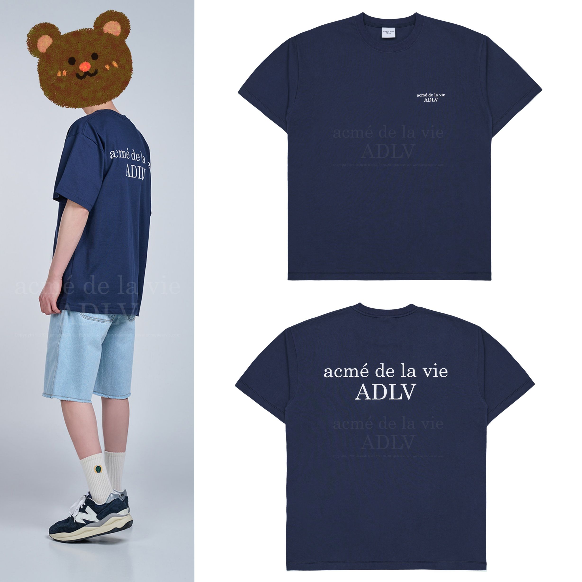 【全新】ADLV 基本款短袖上衣 短T 海軍藍色 T恤 官方正品 韓國潮牌 平價版巴黎世家