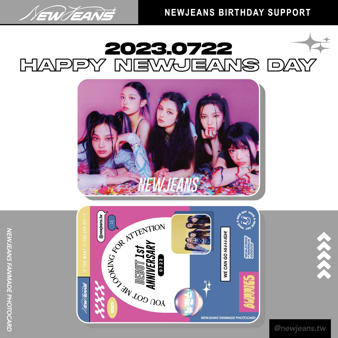[ 出道週年 ] 2023 NewJeans 出道週年飯製應援紀念小卡