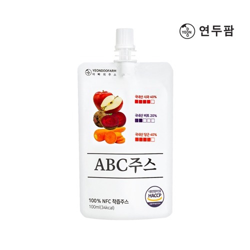 韓國YEONDOOFARM妍杜農場-NFC均衡ABC蔬果汁100ml（蘋果/紅蘿蔔/甜菜根）