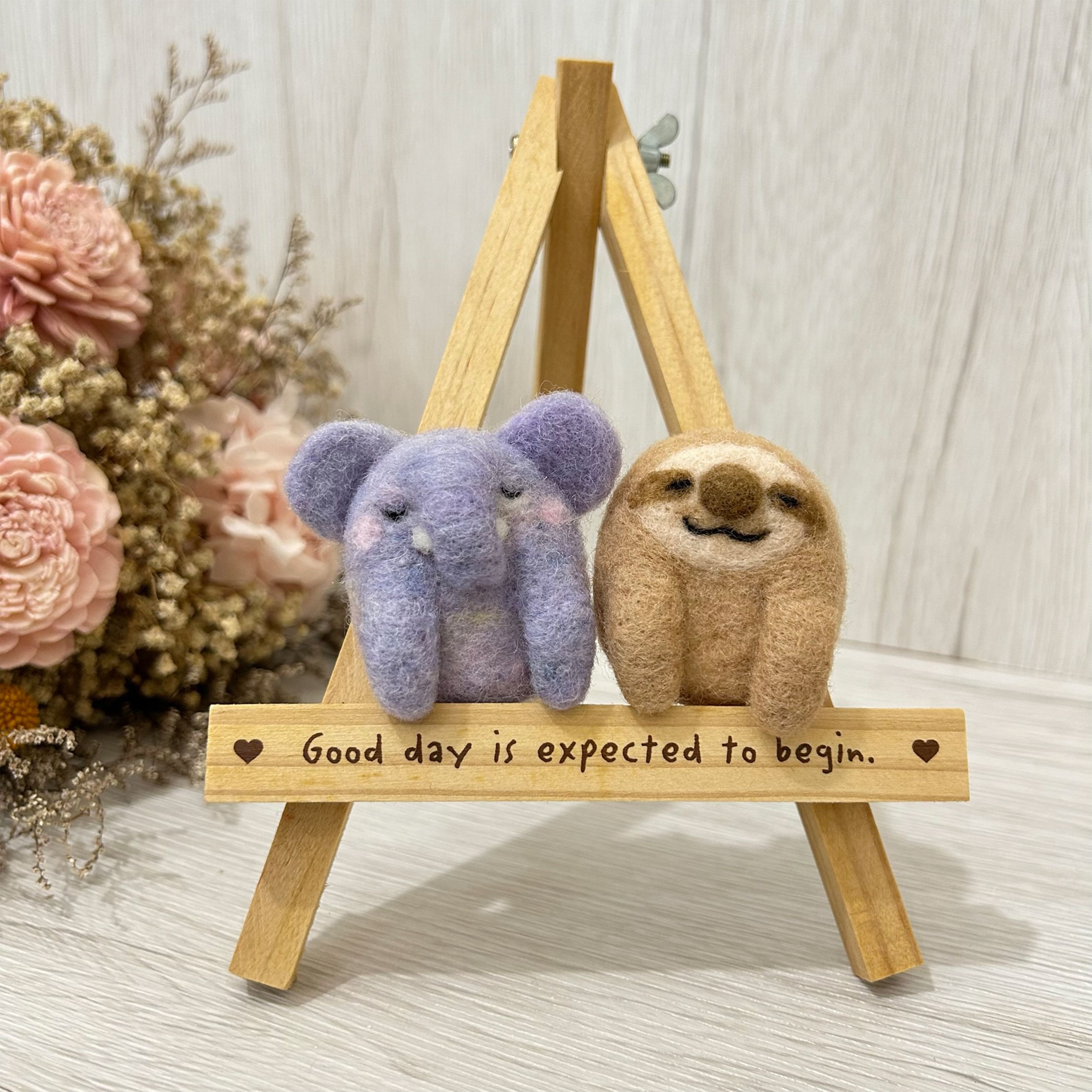 口袋小動物 大象 小樹懶 羊毛氈別針 胸針 療癒 送禮