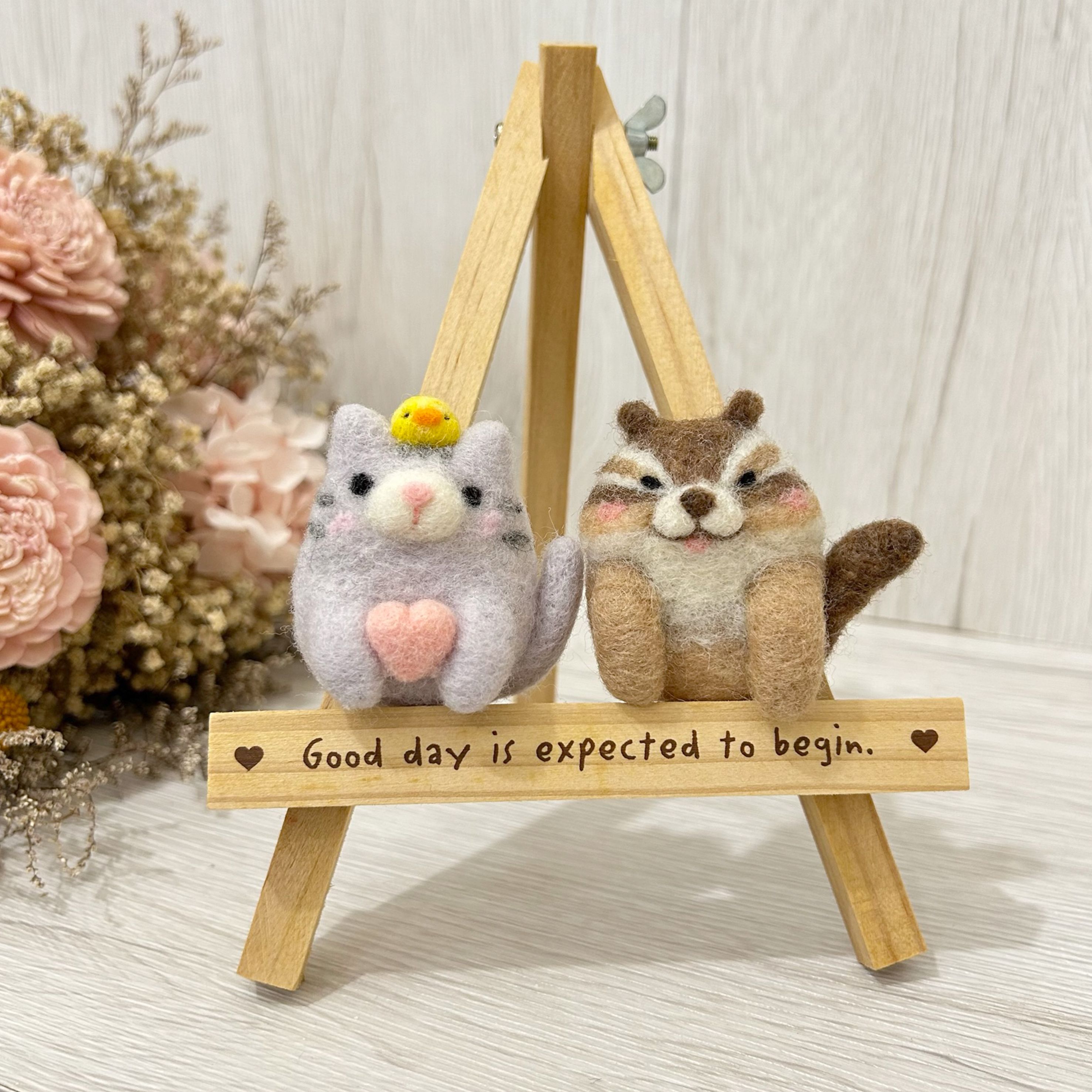 口袋小動物 小貓咪 花栗鼠 羊毛氈別針 胸針 療癒 送禮