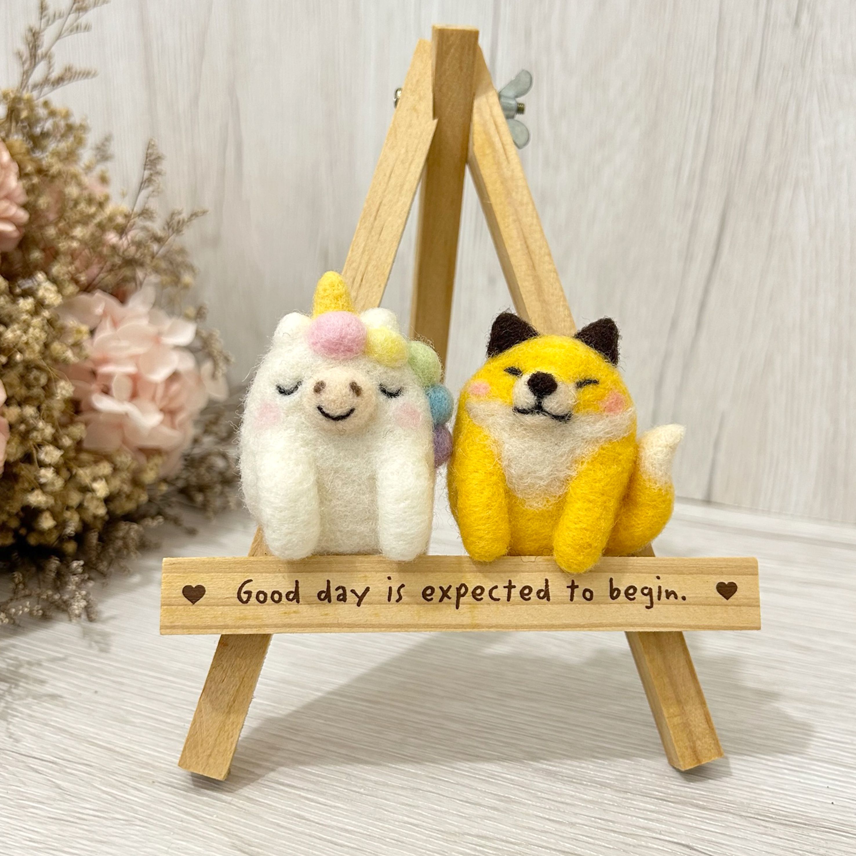 口袋小動物  小狐狸 獨角獸 羊毛氈別針 胸針 療癒 送禮