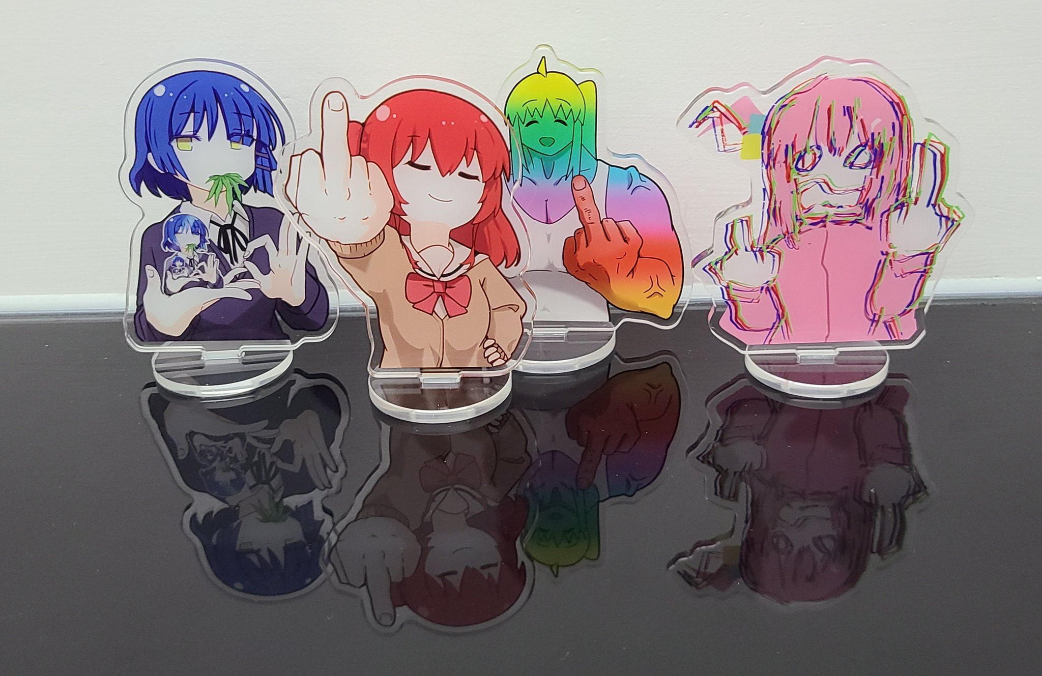 孤獨搖滾 友善姿勢雙面壓克力立牌和鑰匙圈