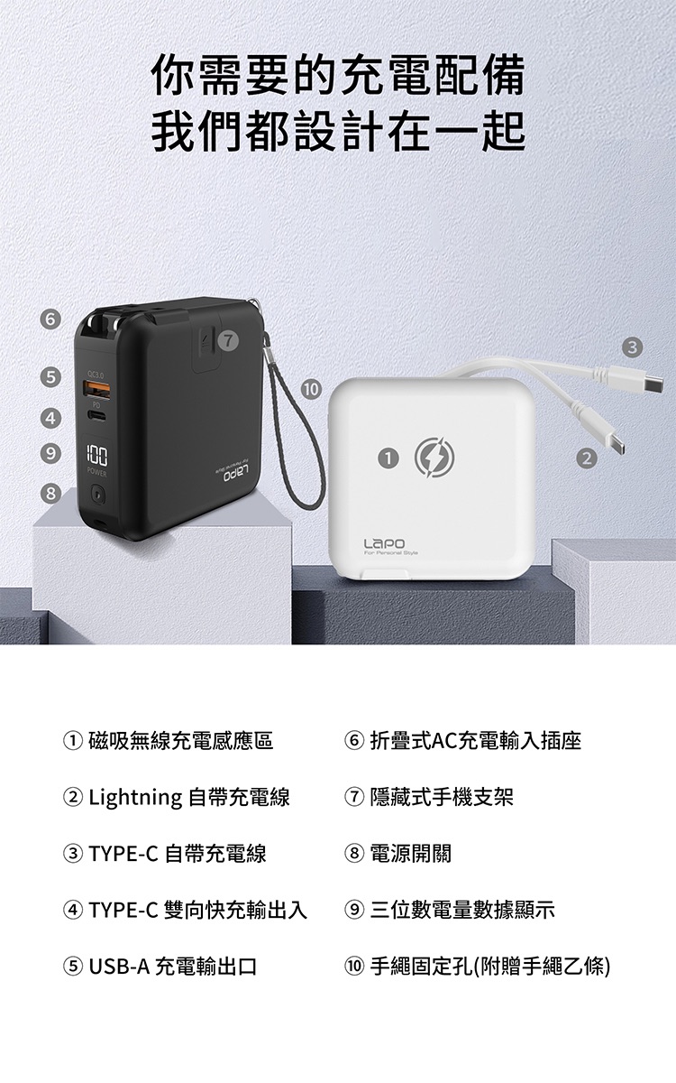 LAPO二代多功能無線行動電源