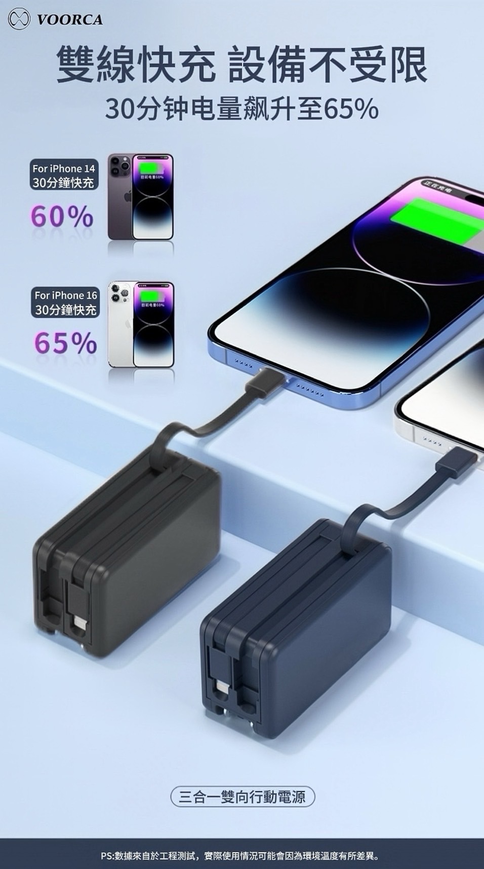 5000mah 3合1行動電源