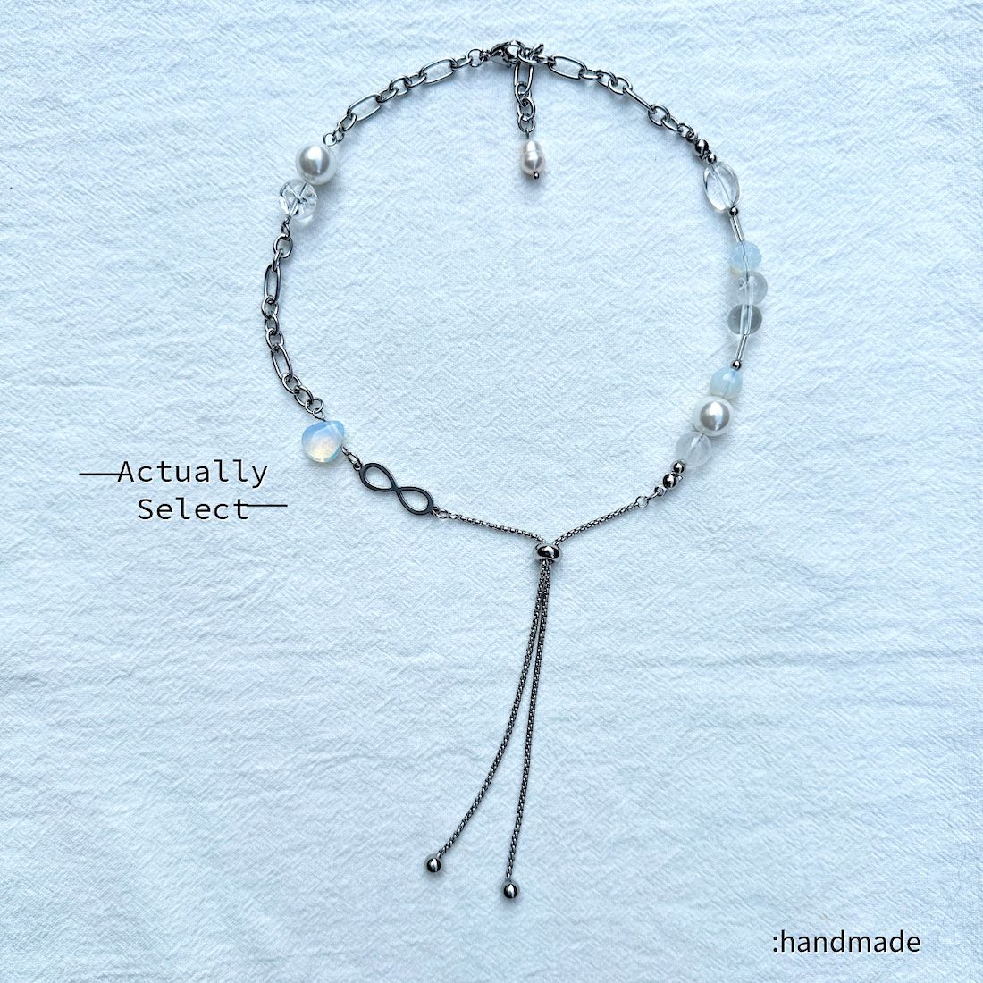 Actually Select | No.100 漣漪 | Y2K ins 垂墜感 串珠項鍊 短項鍊 頸鏈 項鍊