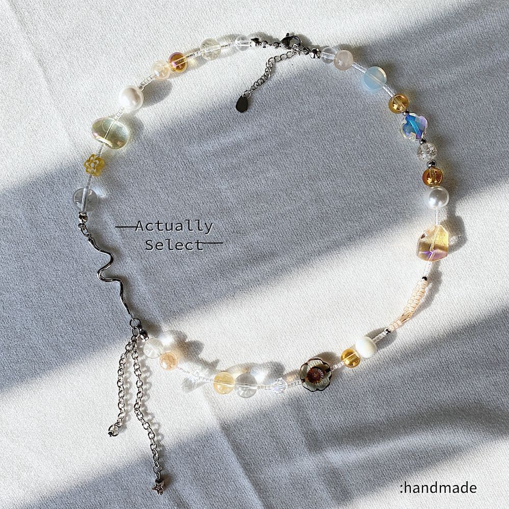 Actually Select | No.106 澄心 | Y2K ins 垂墜感 串珠項鍊 項鍊 短項鍊