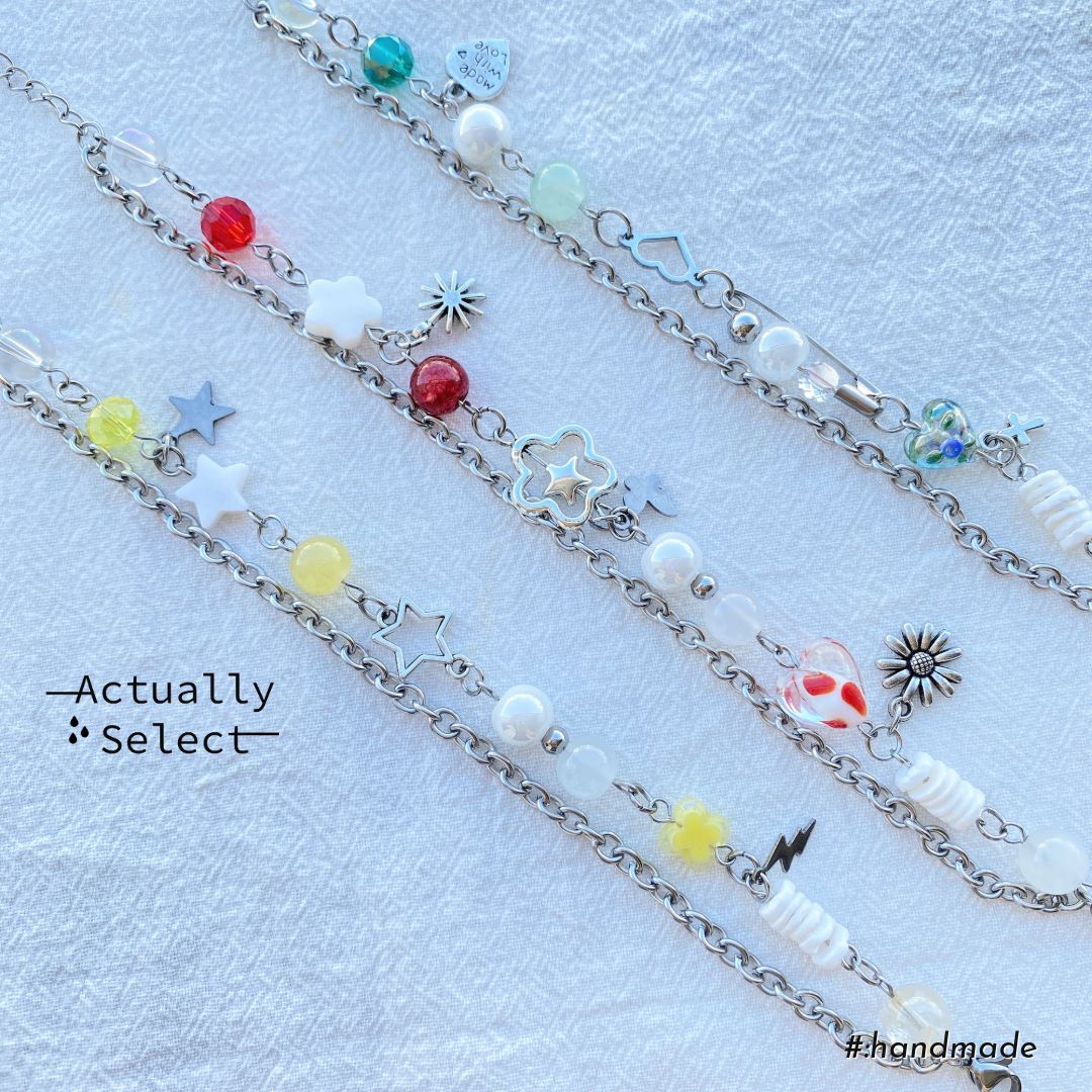 Actually Select | No.127 心星 | Y2K 多層次 串珠手鍊 手鍊