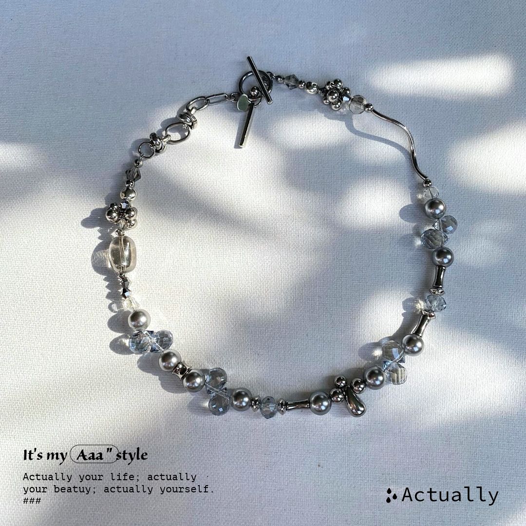 Actually Select | No.138 淚之女王 | Y2K ins 串珠項鍊 短項鍊 鎖骨鏈 項鍊