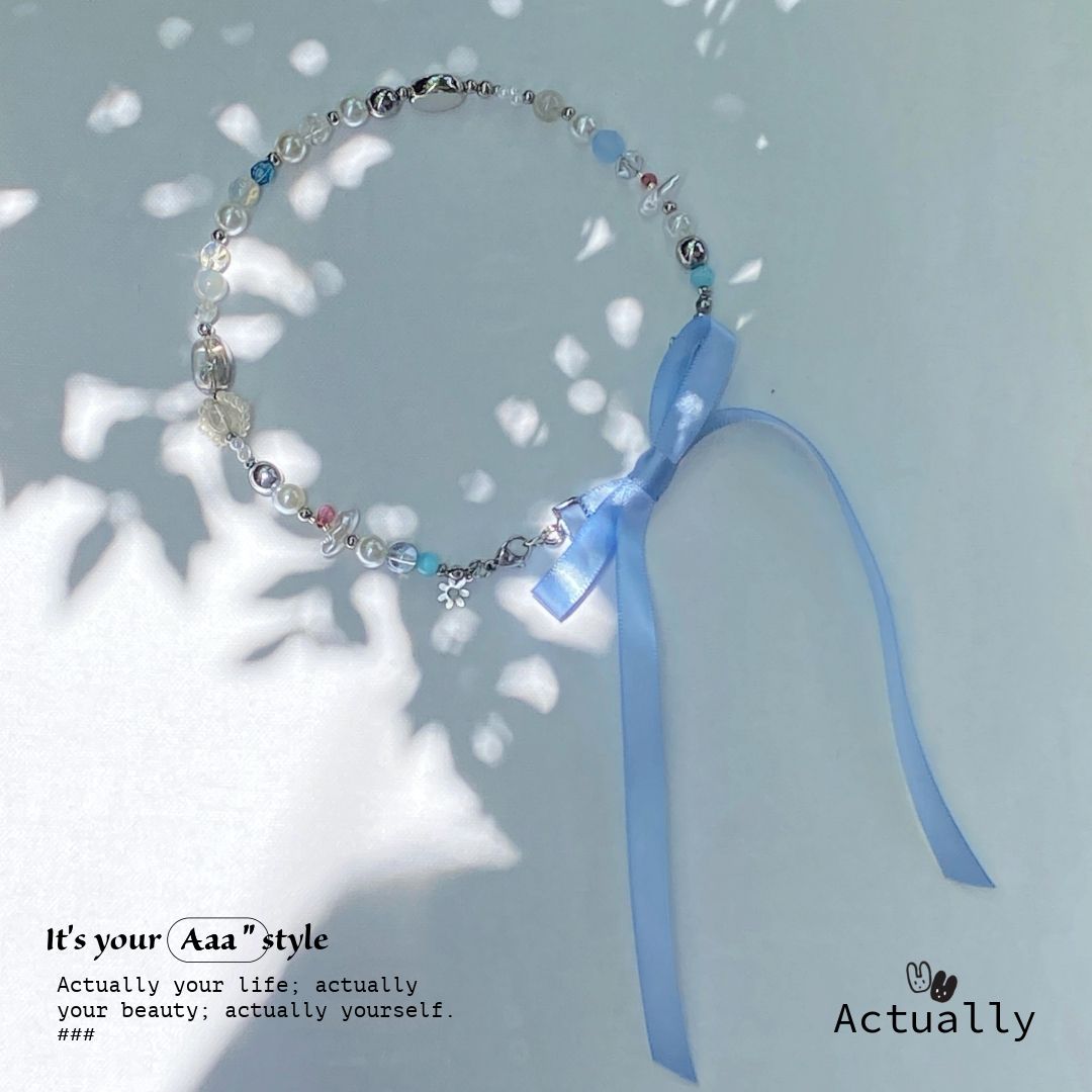 Actually Select | No.147 Frieren 芙莉蓮 | Y2K ins 蝴蝶結緞帶 串珠項鍊