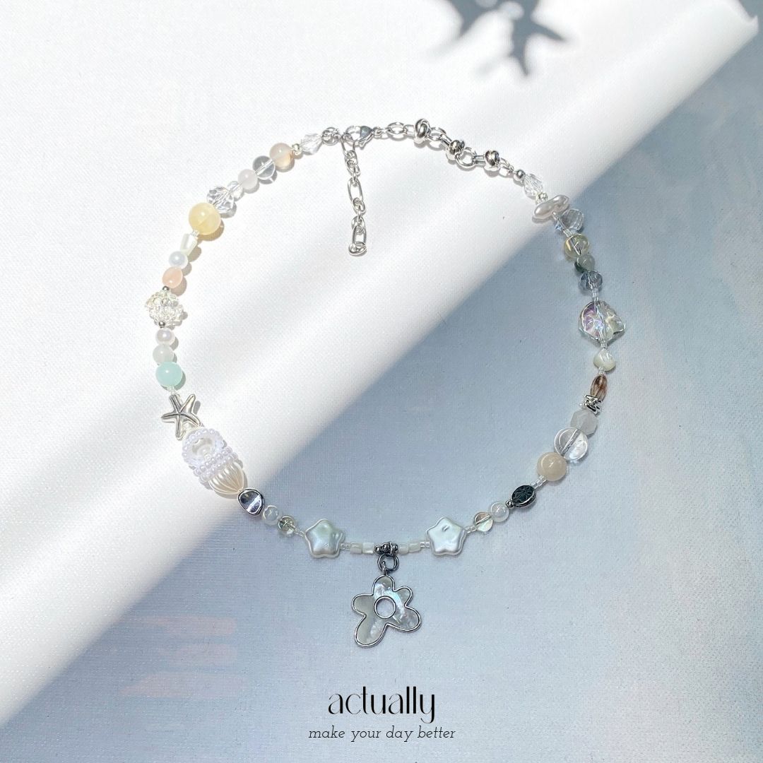 Actually Select | 手作: No.151 夏花 | Y2K ins 不鏽鋼項鍊 串珠項鍊 項鍊 長項鍊