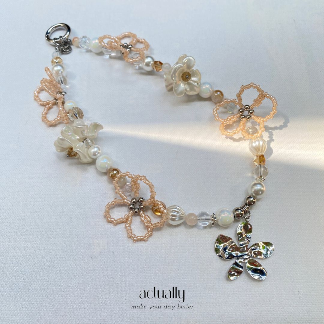 Actually Select | No.162 繁花 | Y2K ins 立體小花 串珠項鍊 項鍊 手機鍊