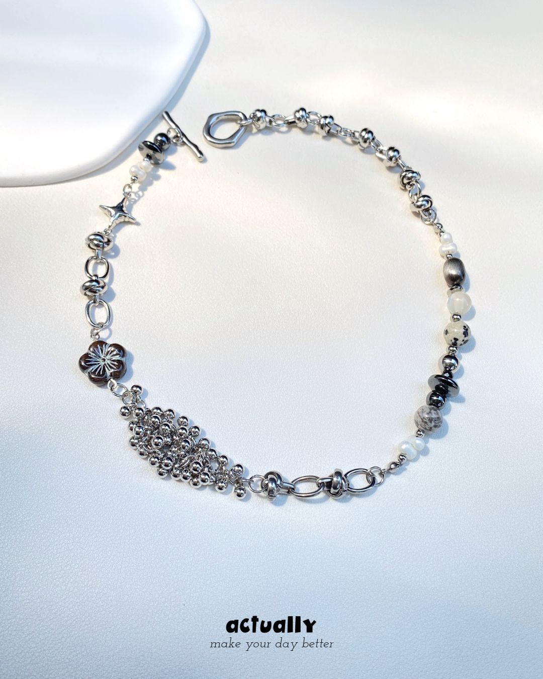 Actually Select | No.176 霜野 | Y2K ins 串珠項鍊 短項鍊 頸鏈 項鍊