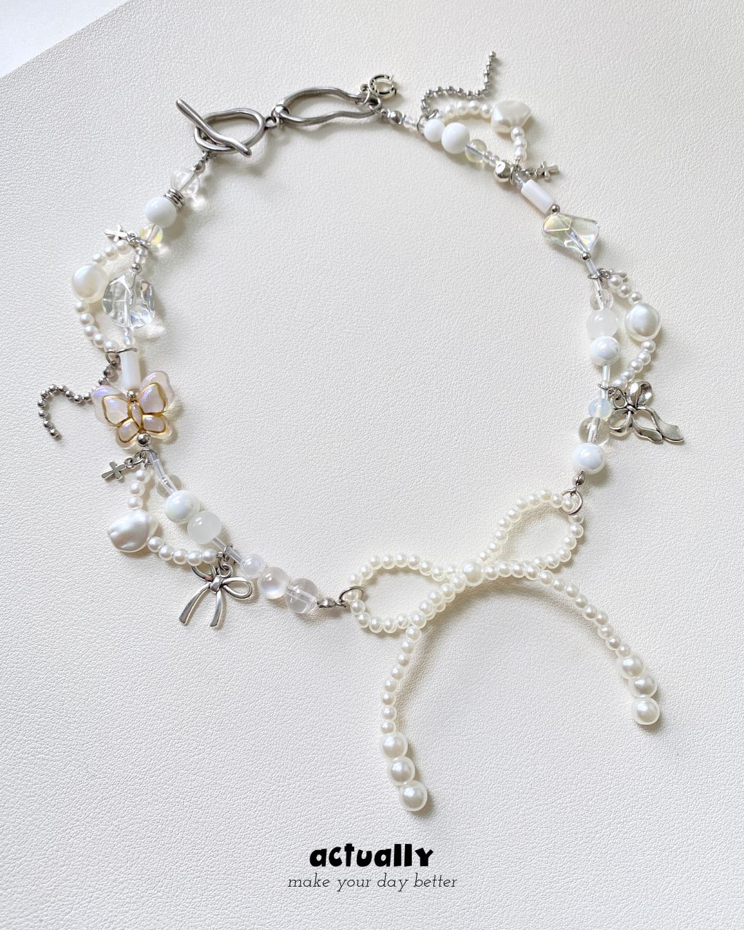 Actually Select | no.065 珍愛 | 蝴蝶結串珠 串珠項鍊