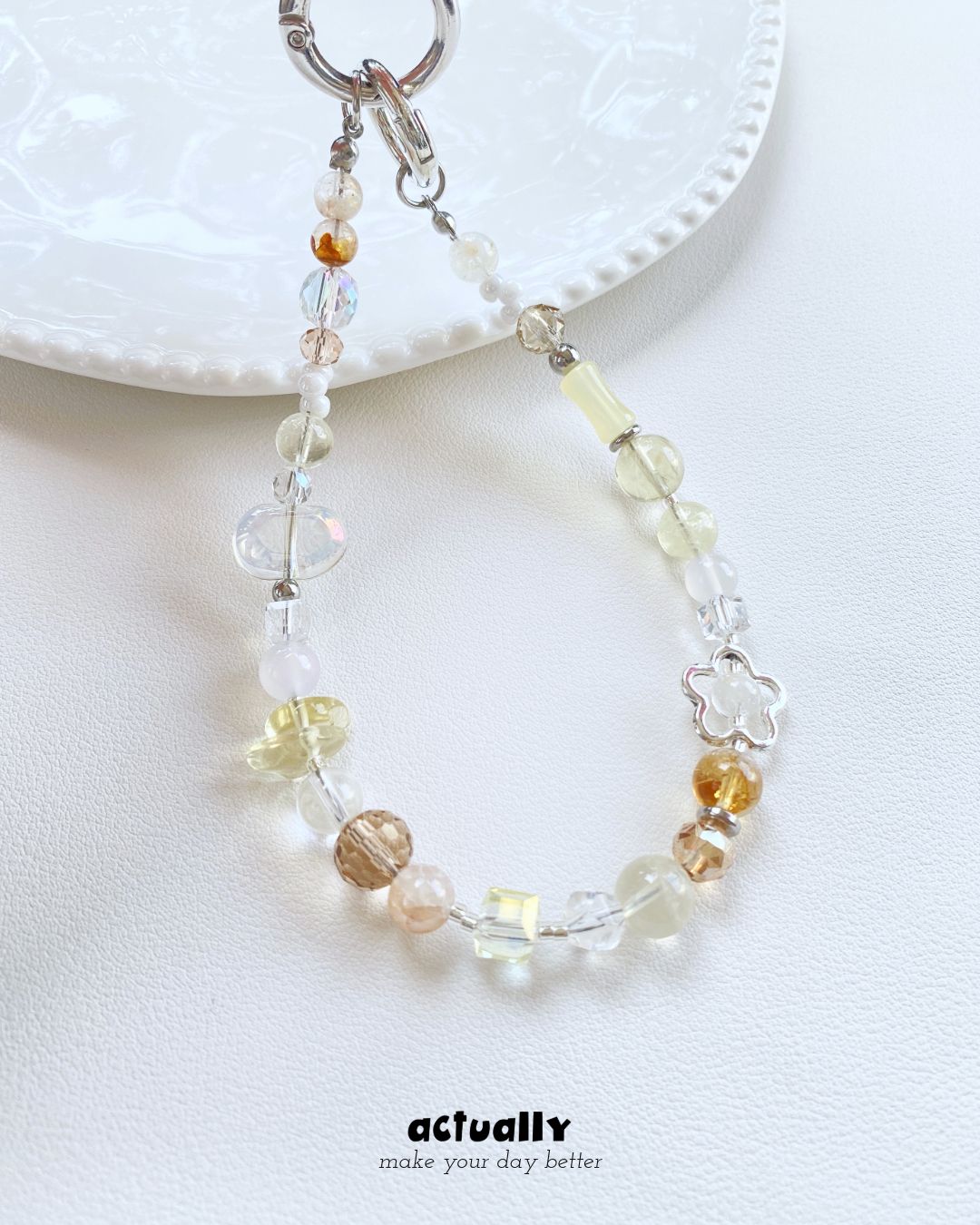 Actually Select | P.008 甜蜜蜜 2.0 | 水晶手機鍊 串珠手機鍊 手機吊飾 手機掛繩 相機掛繩