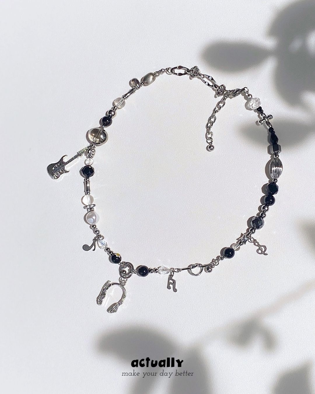 Actually Select | No.186 搖滾樂 | Y2K ins 鈦鋼 搖滾 個性 串珠項鍊 項鍊