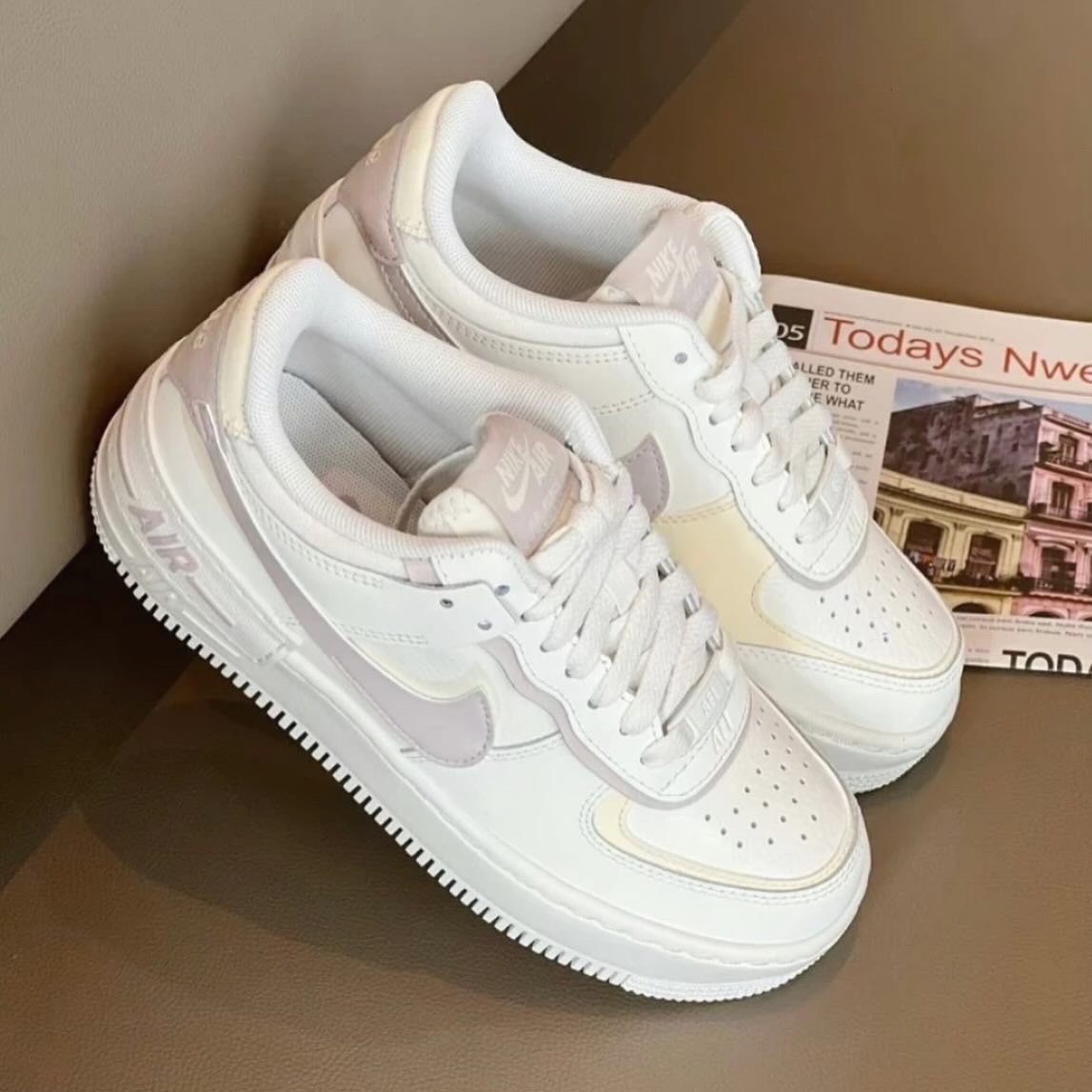 ＜預購＞NIKE AIR FORCE 1 SHADOW 米白紫