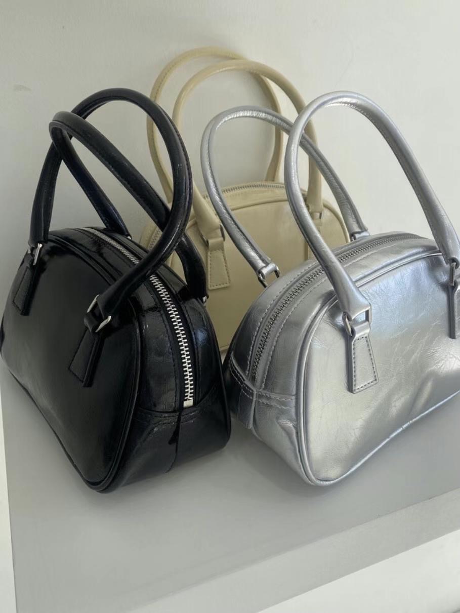 dearni韓國設計師品牌代購－200%牛皮crack mini bag波士頓手提包 肩背包 斜背包