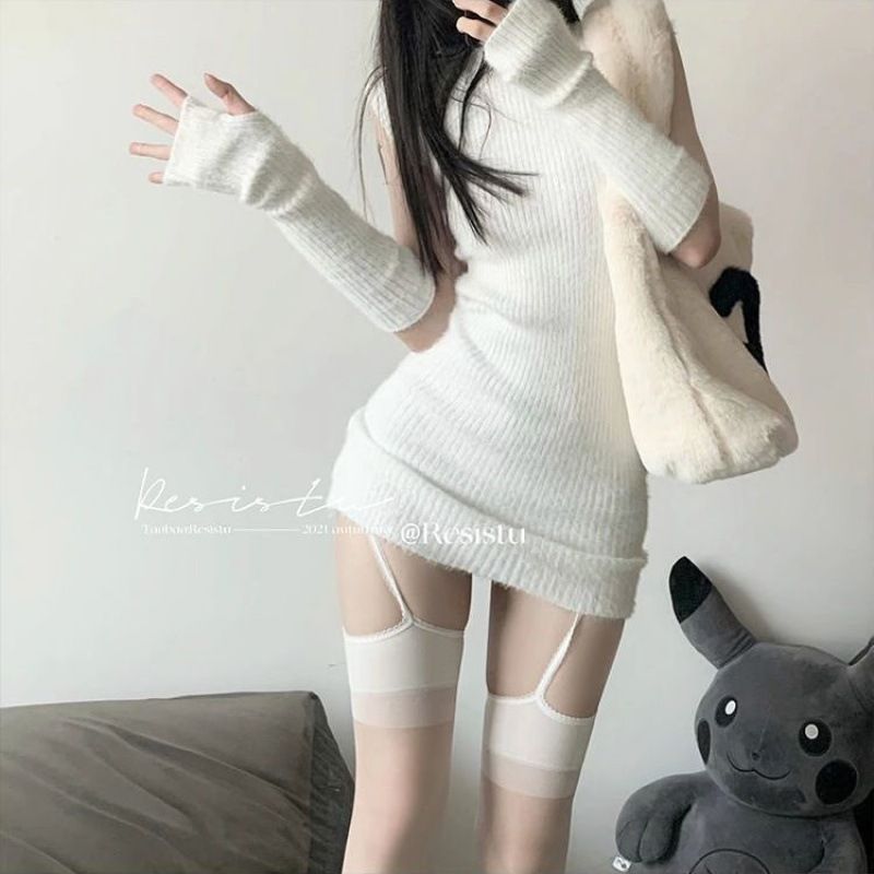 高筒一體吊帶襪（不含內褲）