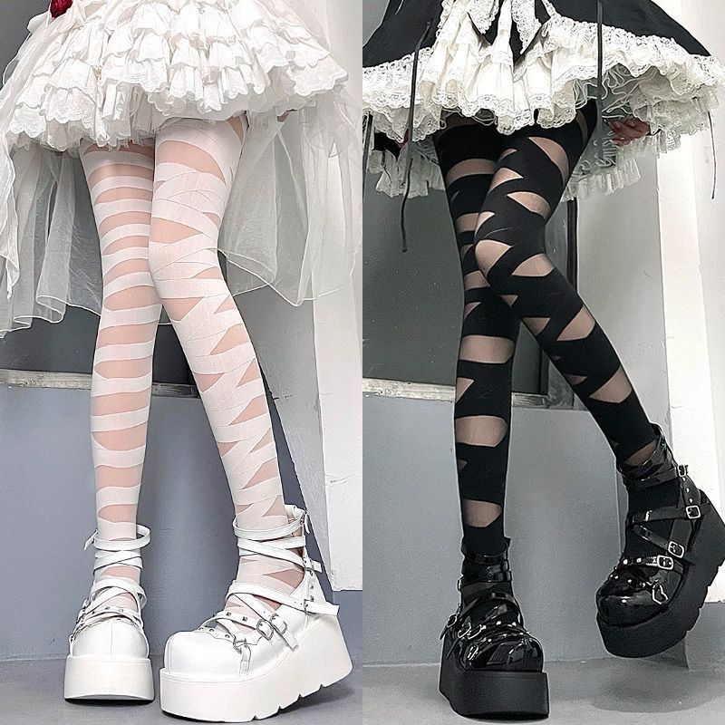Lolita繃帶連體襪大腿襪